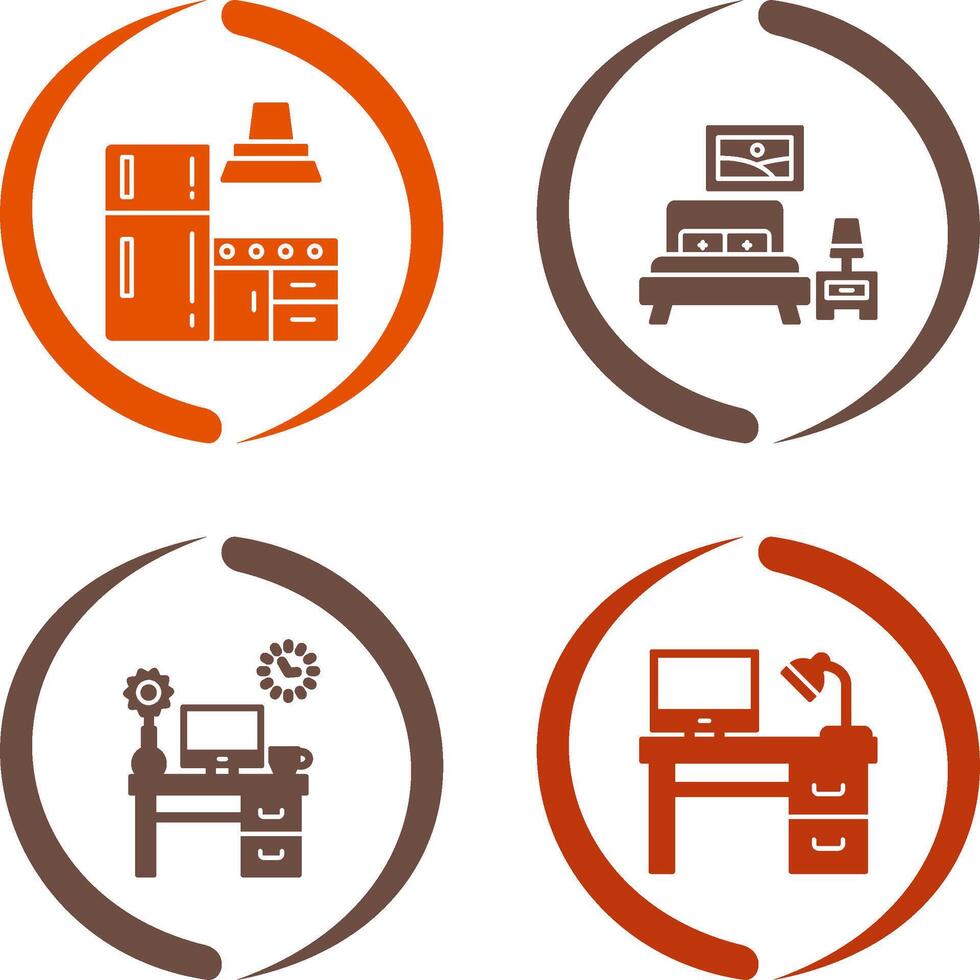 Kitchen and Bedroom Icon vector