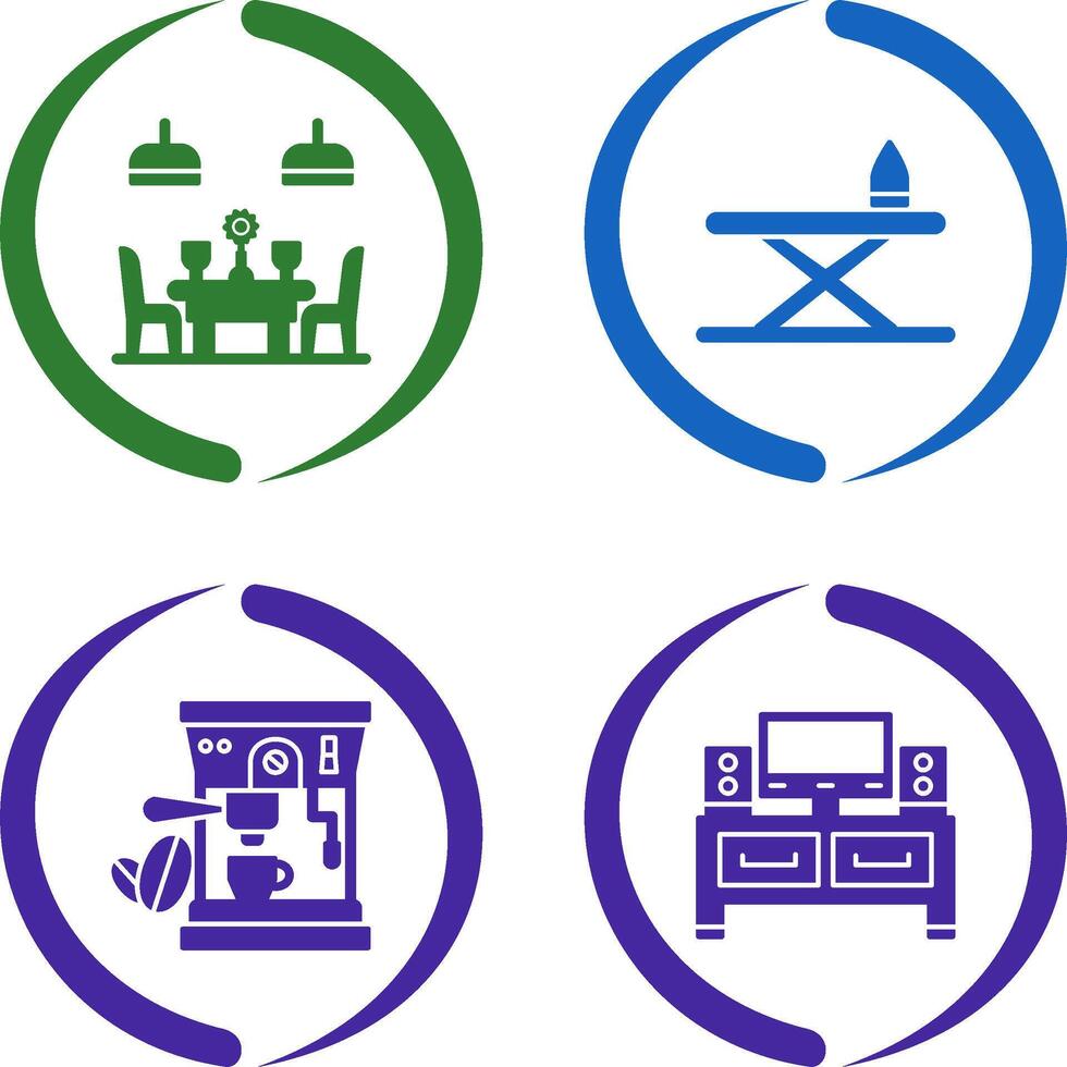 Iron Board and Table Icon vector