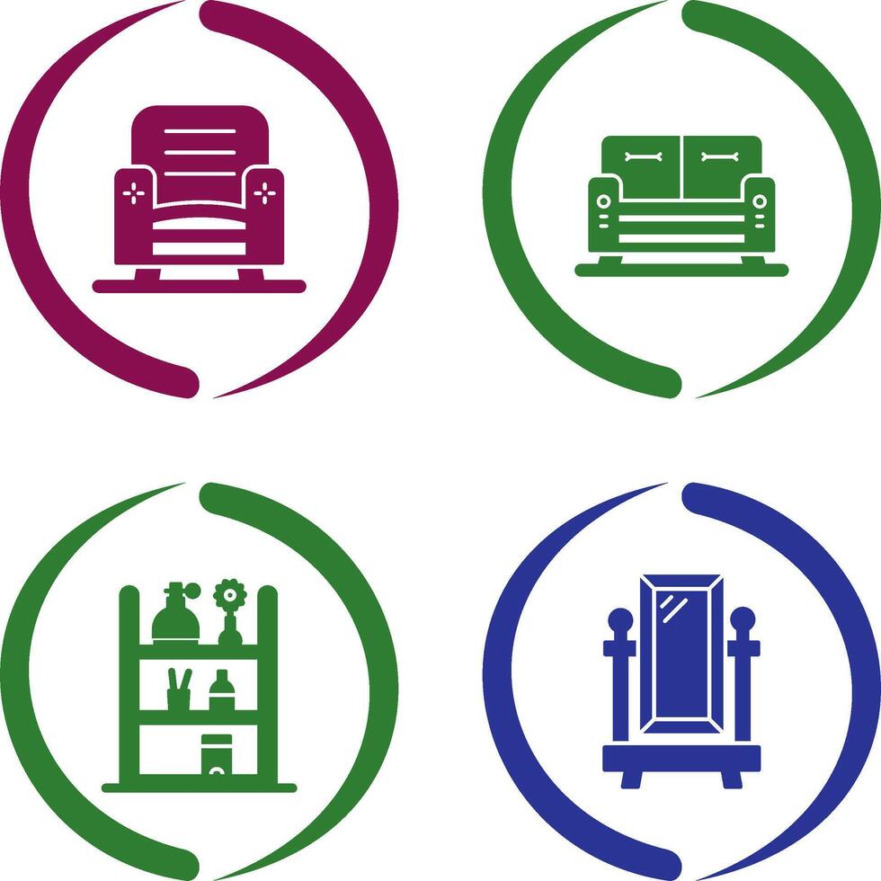 Armchair and Sofa Icon vector