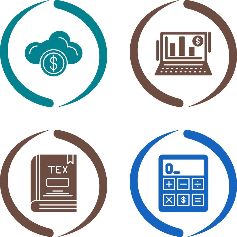 Cloud Computing and Bar Chart Icon vector