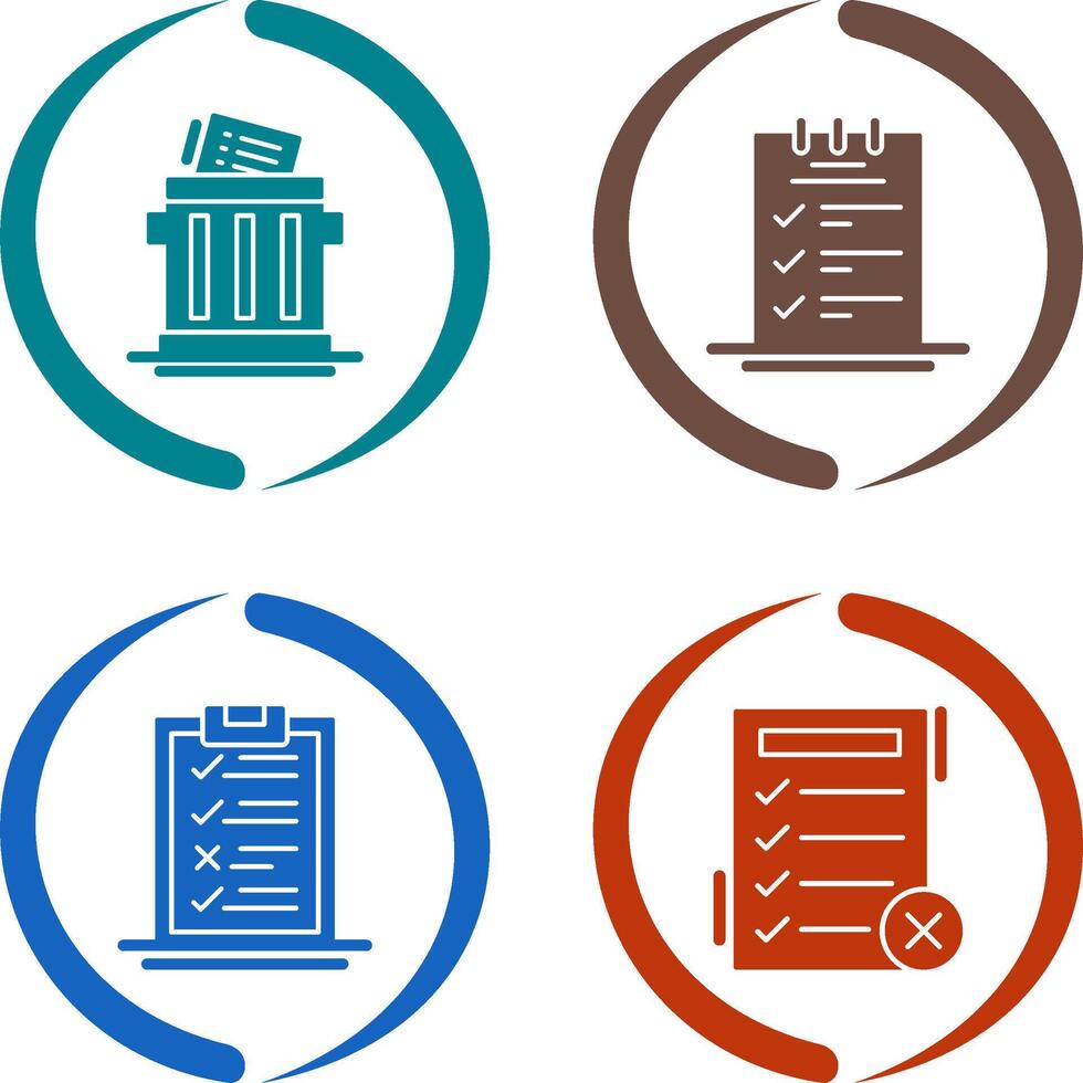 Trash List and Booking CheckList Icon vector