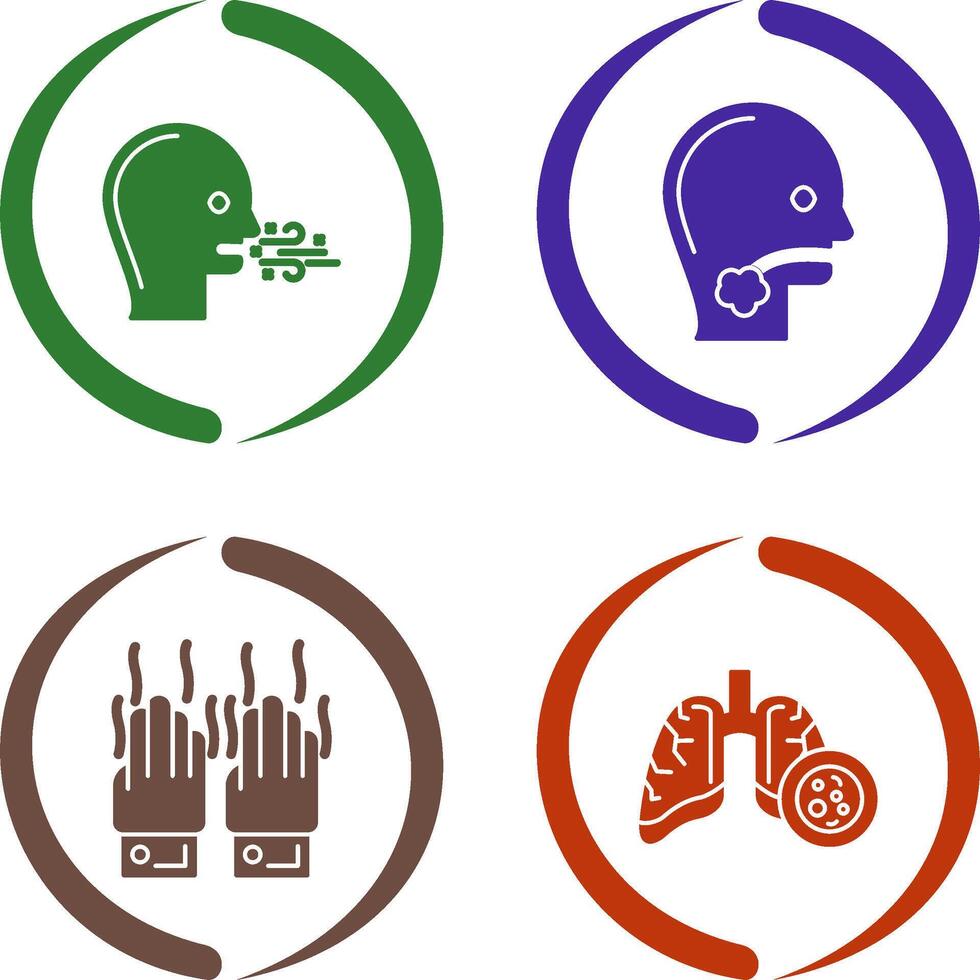 Bad Breath and Throat Cancer Icon vector