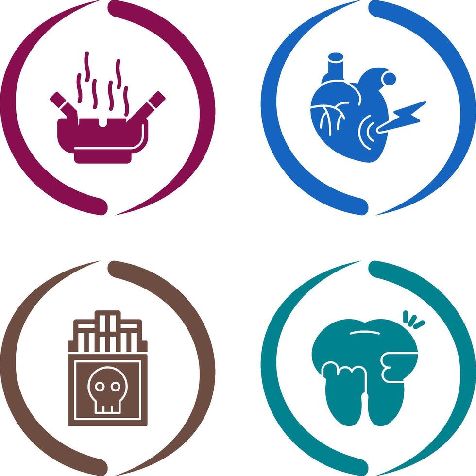 Heart Attack and hashtray Icon vector