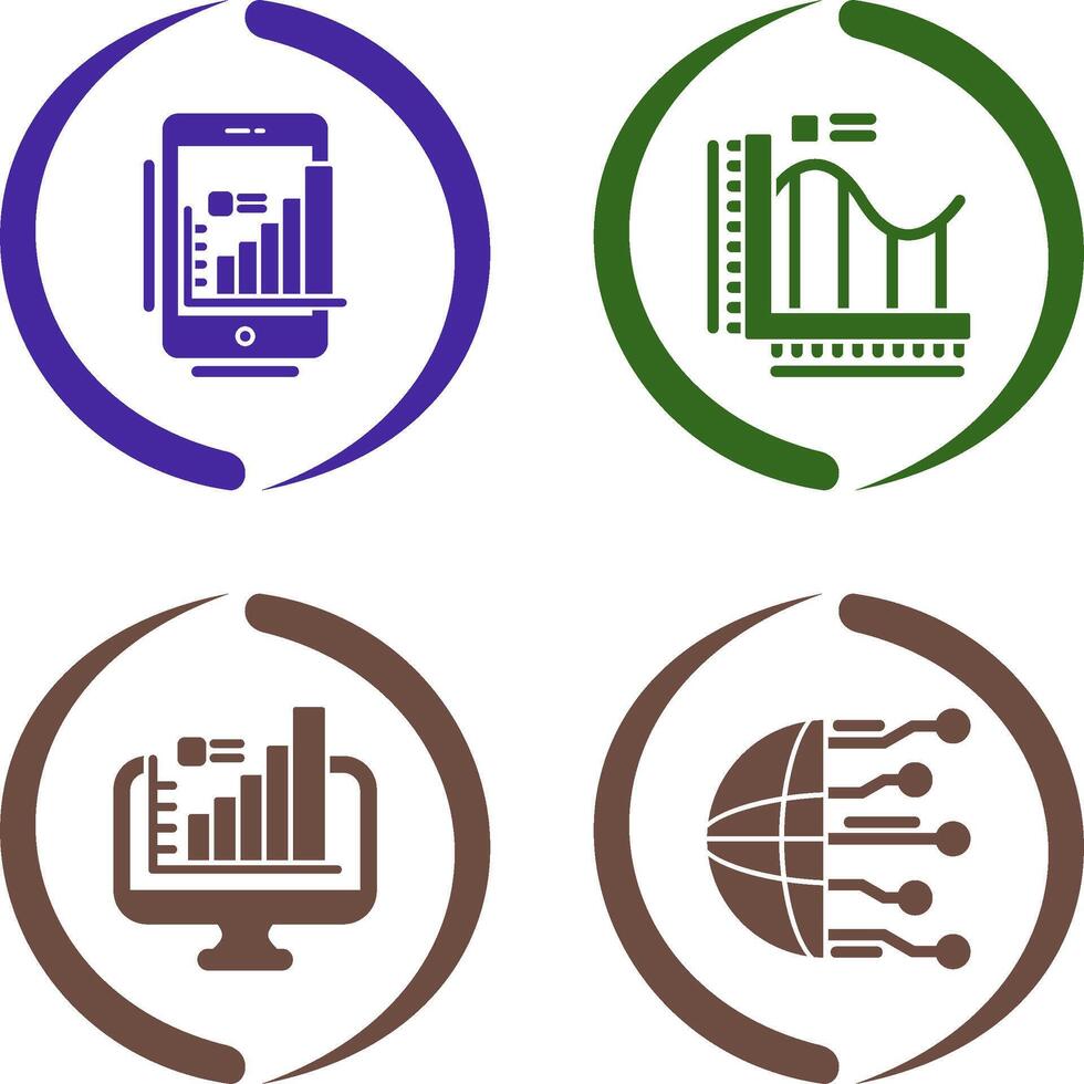 Mobile and Bar Chart Icon vector