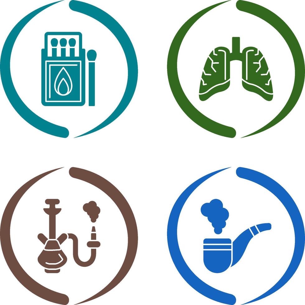Match Box and Lungs Icon vector
