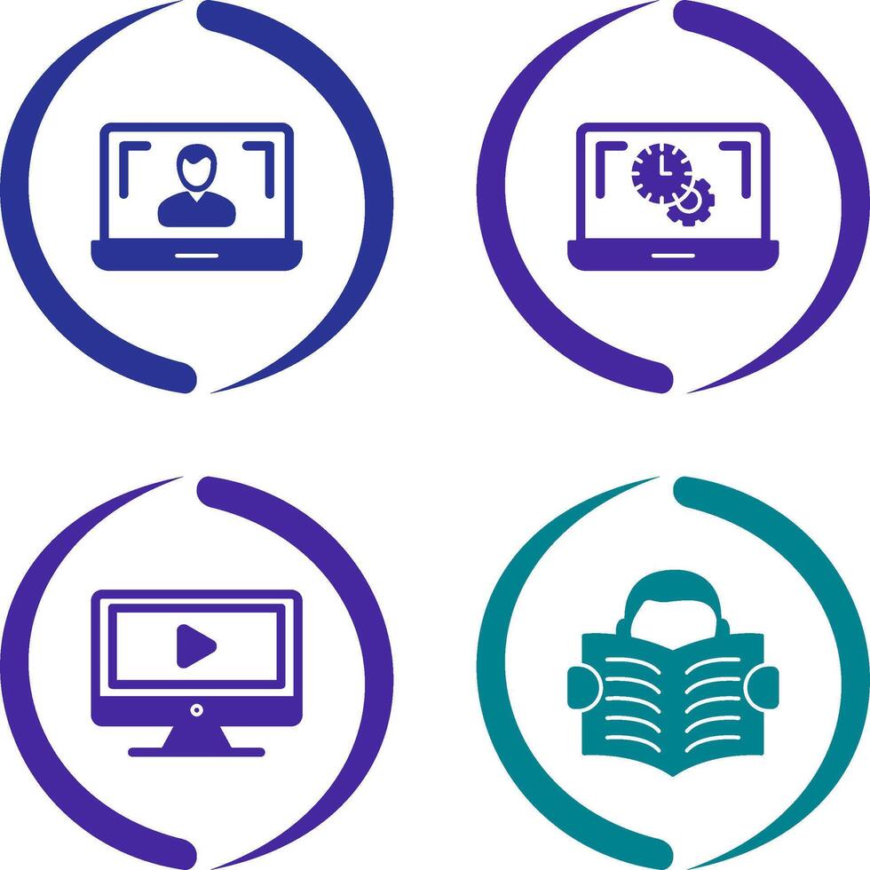 Flex Time and Online Lesson Icon vector