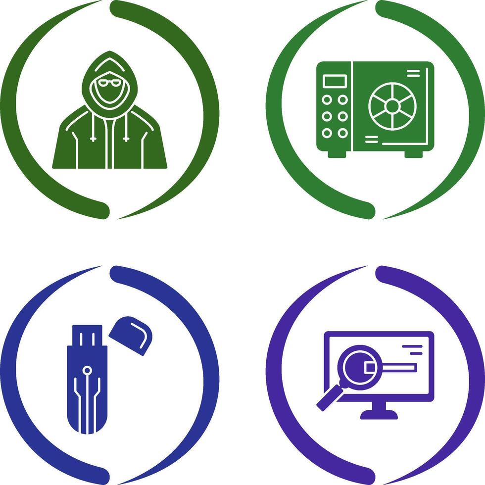 Safe Box and Hacker Icon vector