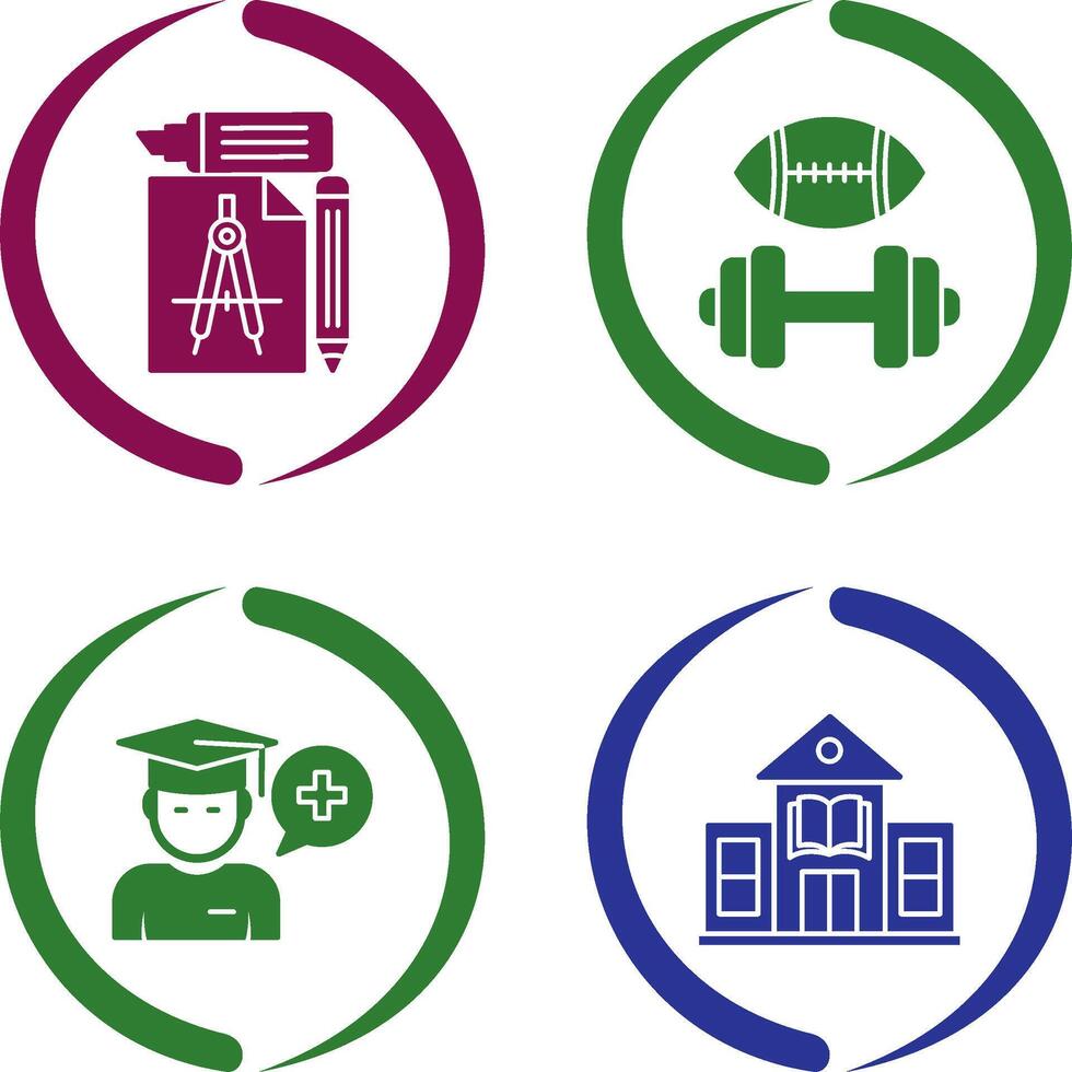 Study Tools and Sport Faculty Icon vector