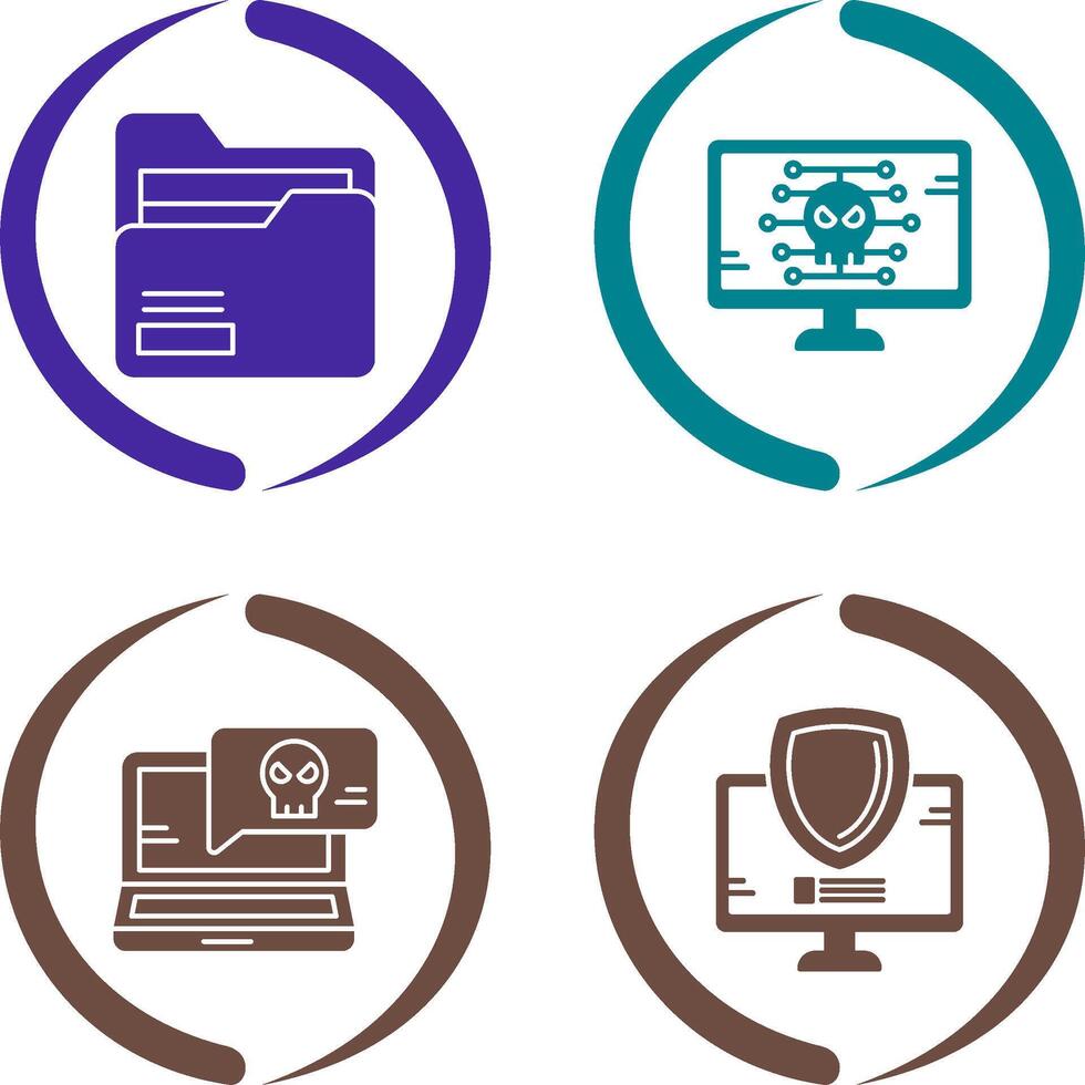 Folder and Malware Icon vector