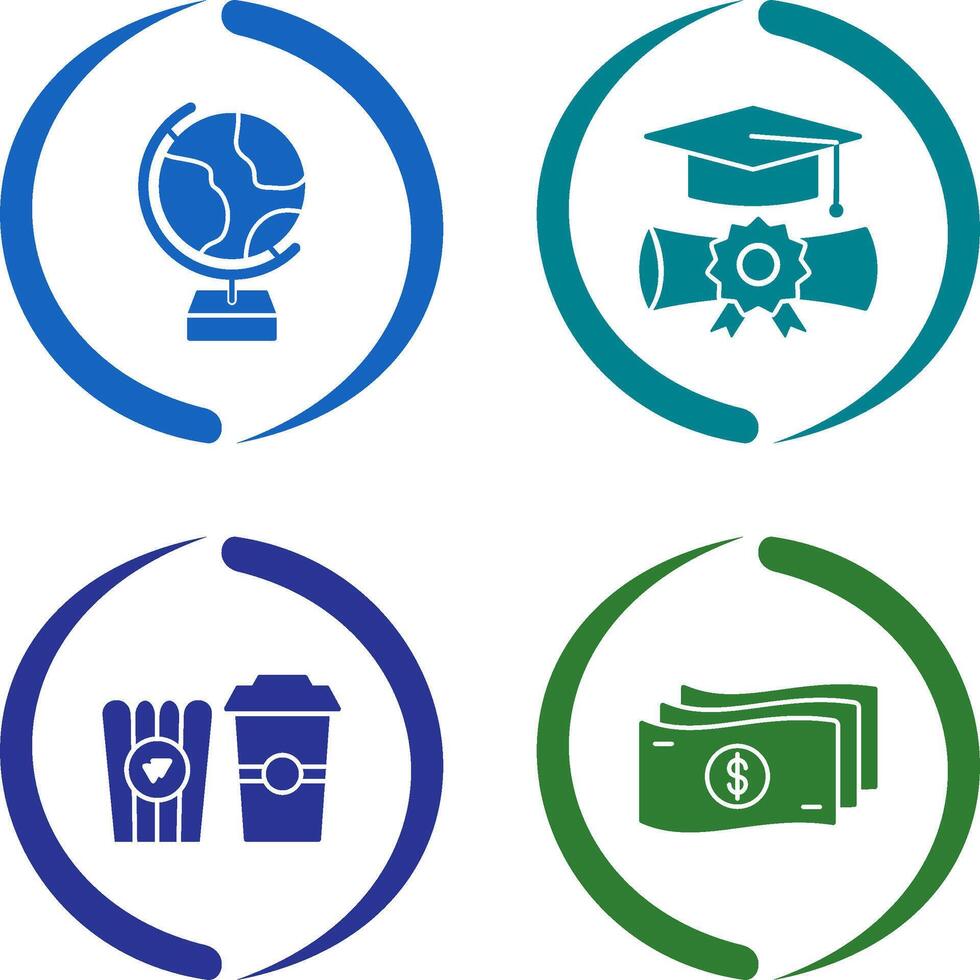 Globe and Graduation Icon vector