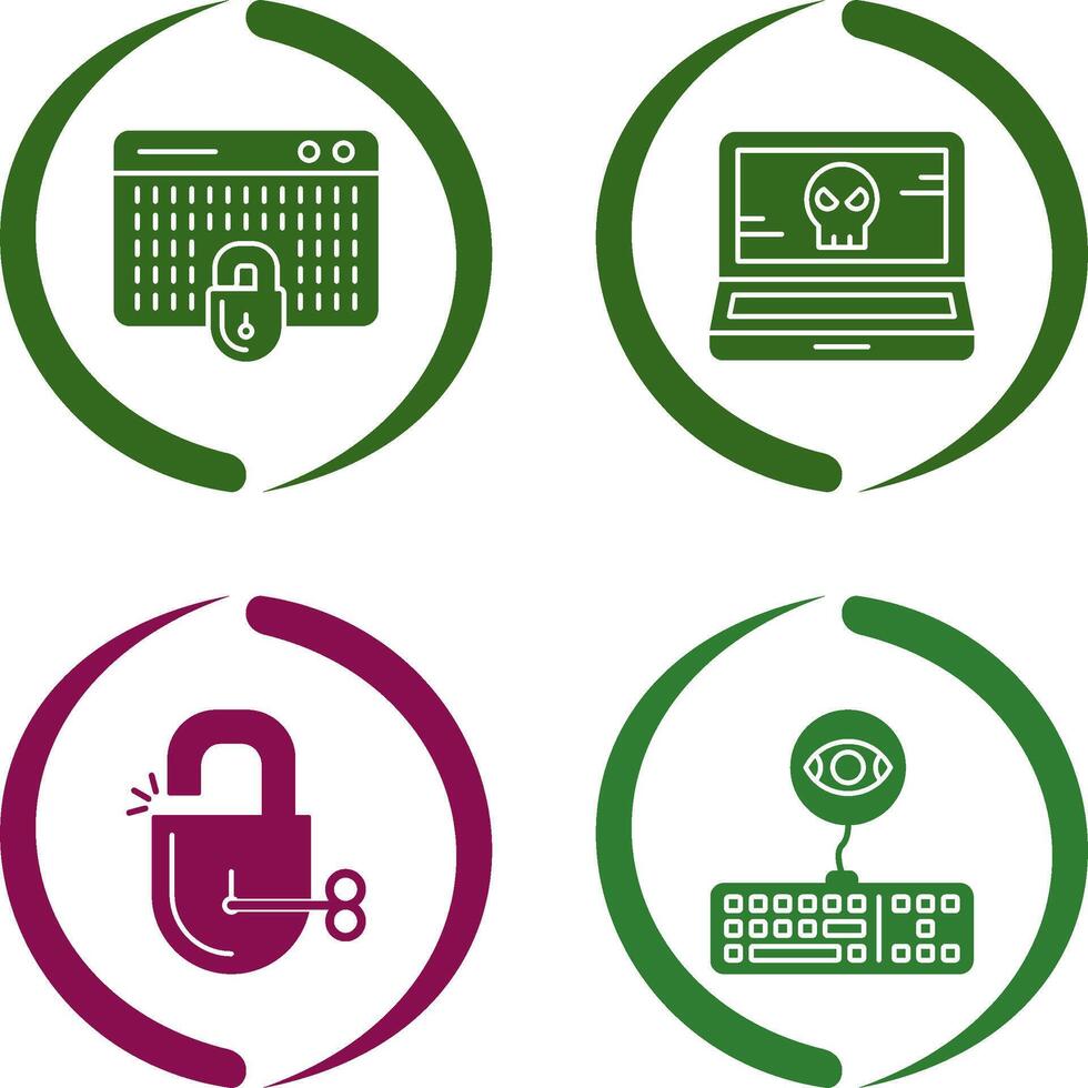 Hacking and Laptop Icon vector