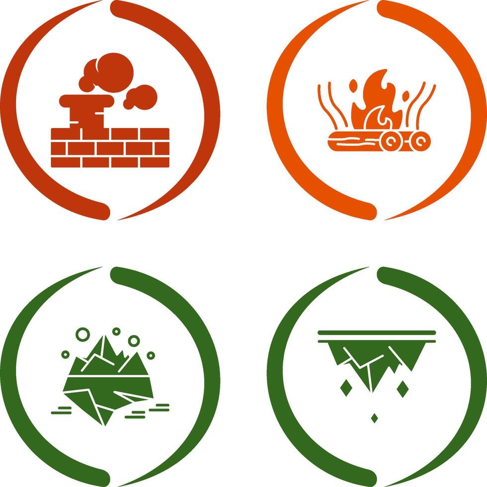 Chimney and Bonfire Icon vector