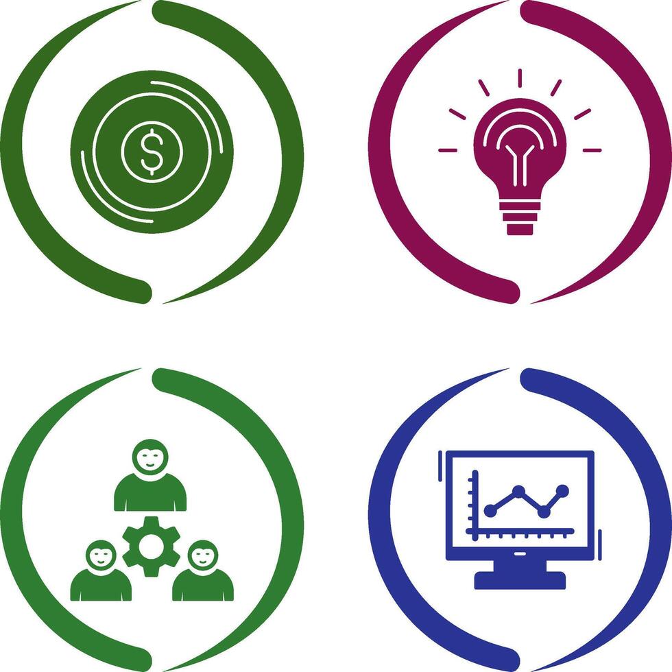 Coin and Idea Icon vector