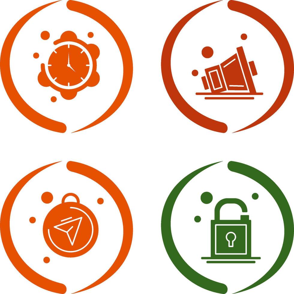 Clock and Speaker Icon vector
