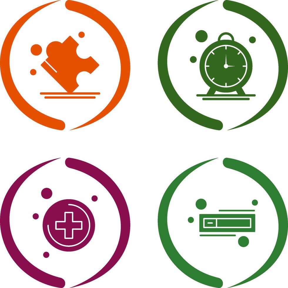 Puzzle and Stop Watch Icon vector
