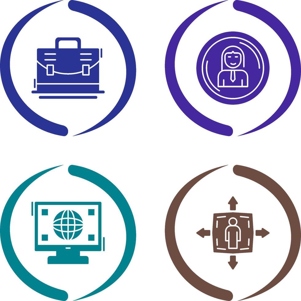 Briefcase and User Icon vector