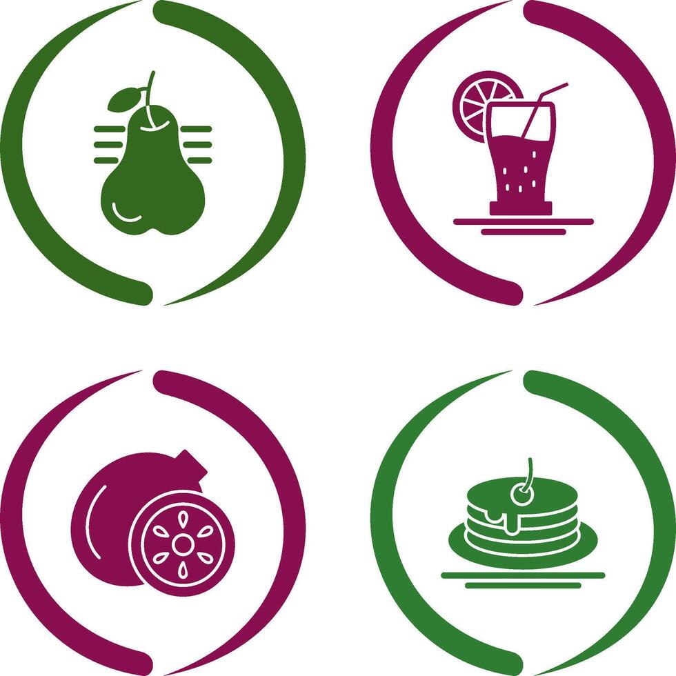Pear and Orange Juice Icon vector