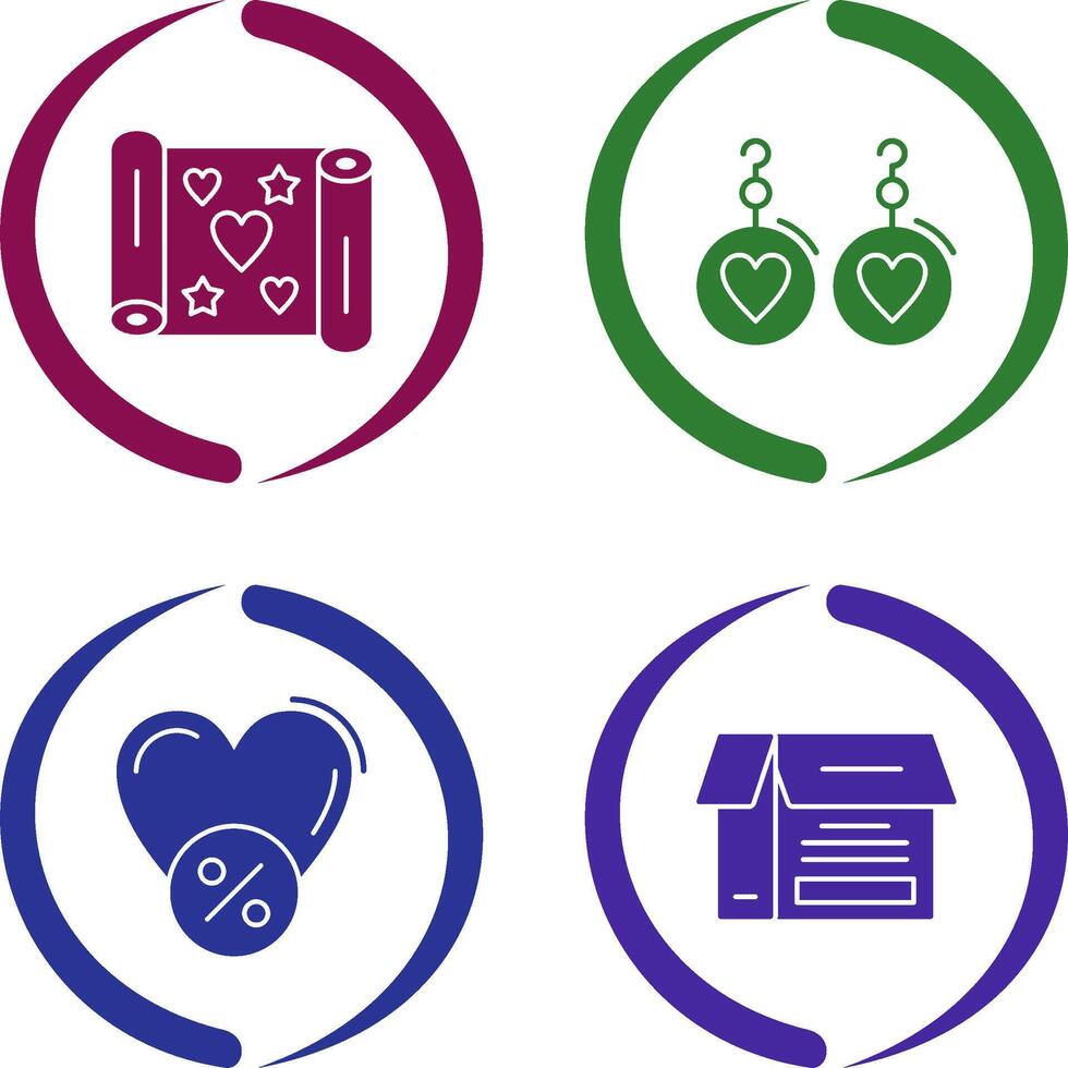 Gift Wrap and Earrings Icon vector