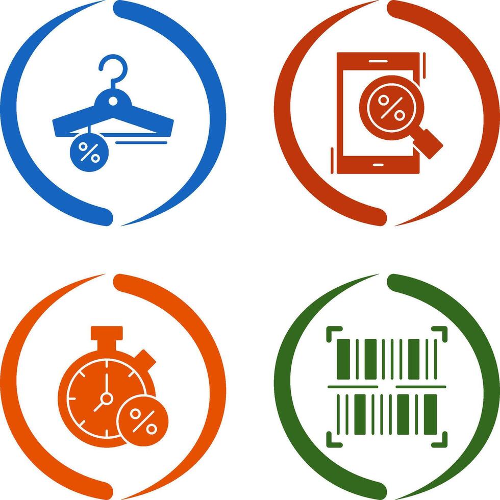 Hanger and Magnifying Glass Icon vector
