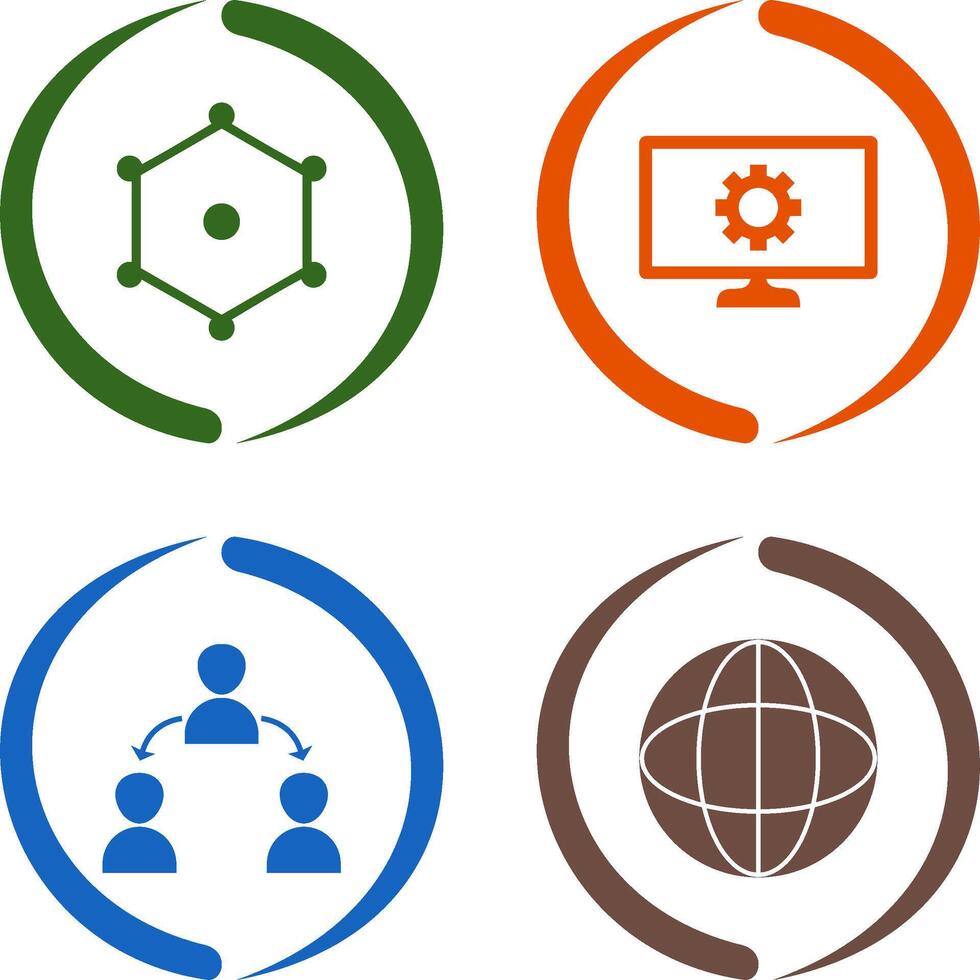 nodes and network setting Icon vector
