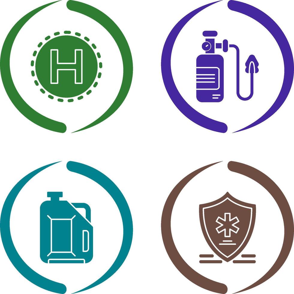 Helipad and Oxygen Icon vector