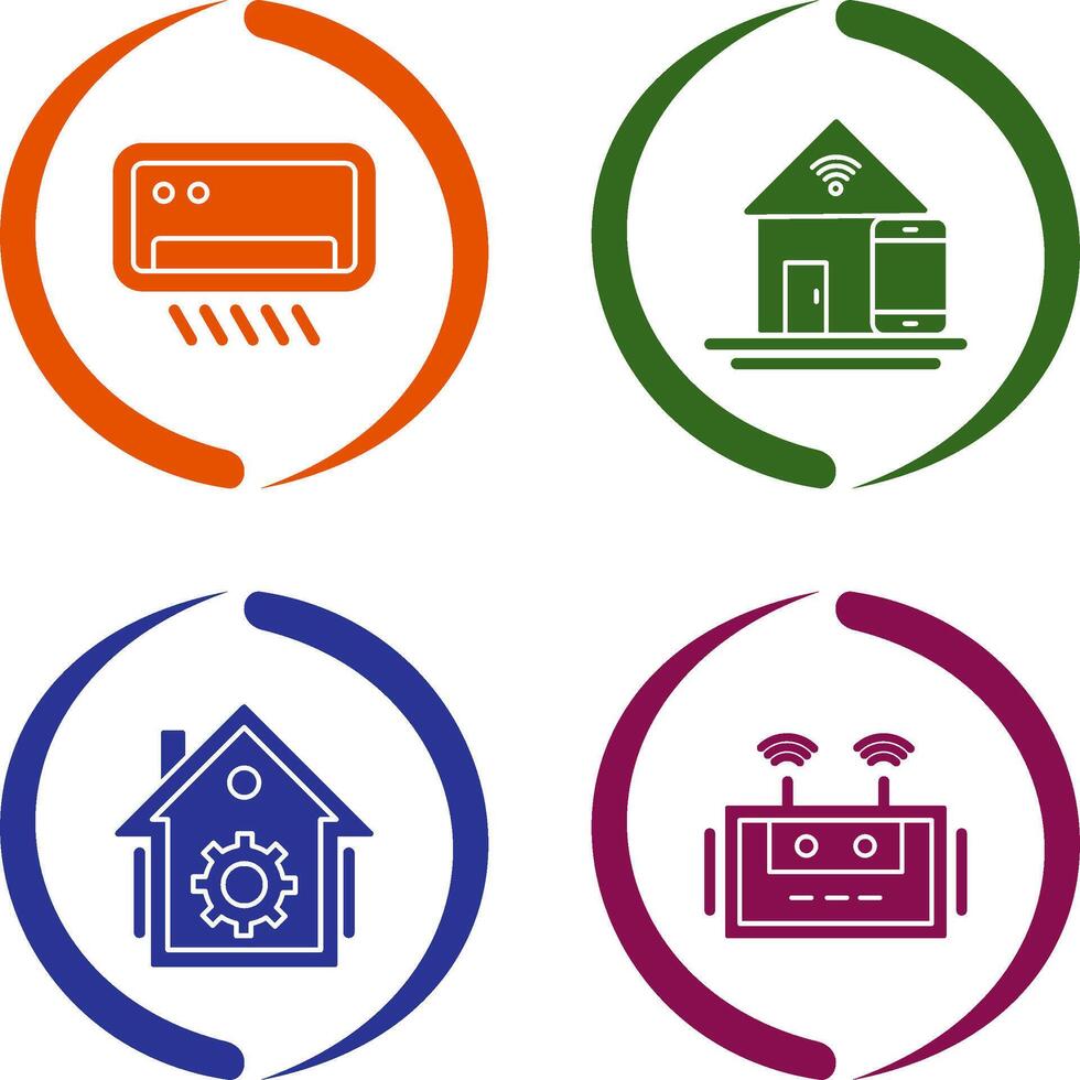 Air Conditioner and Home Automation Icon vector