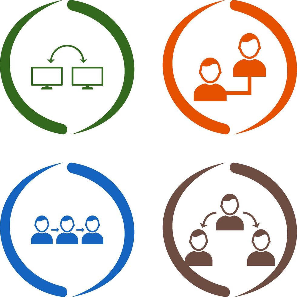 connected systems and connected profiles Icon vector