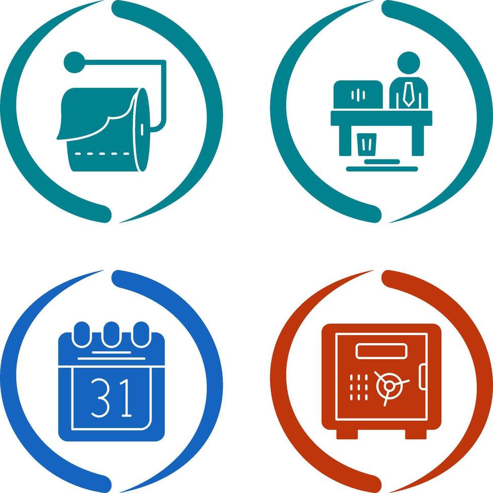 Tissue Roll and Worker Icon vector