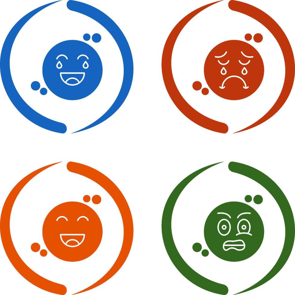 Loughing and Unhappy Icon vector