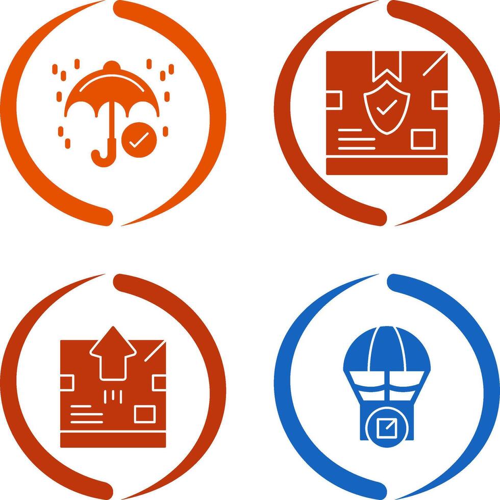 keep dry and delivery box Icon vector