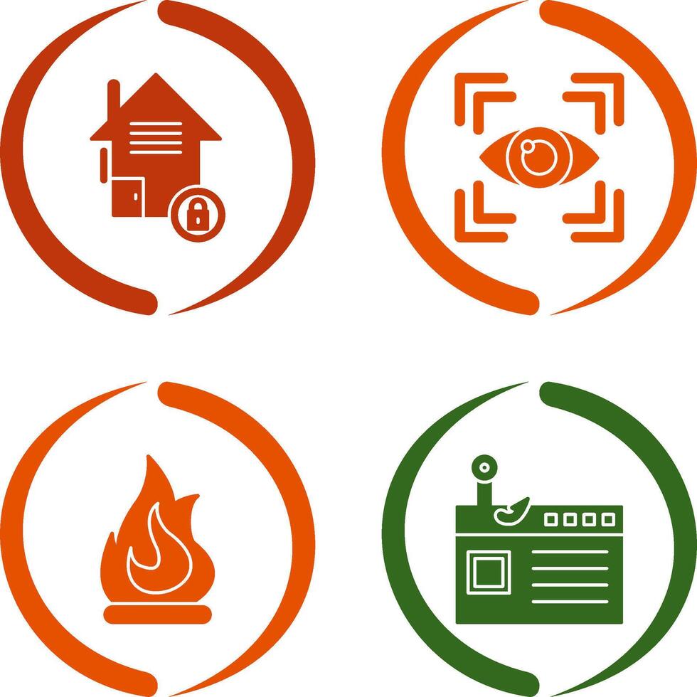 Real Estate and Eye Scan Icon vector