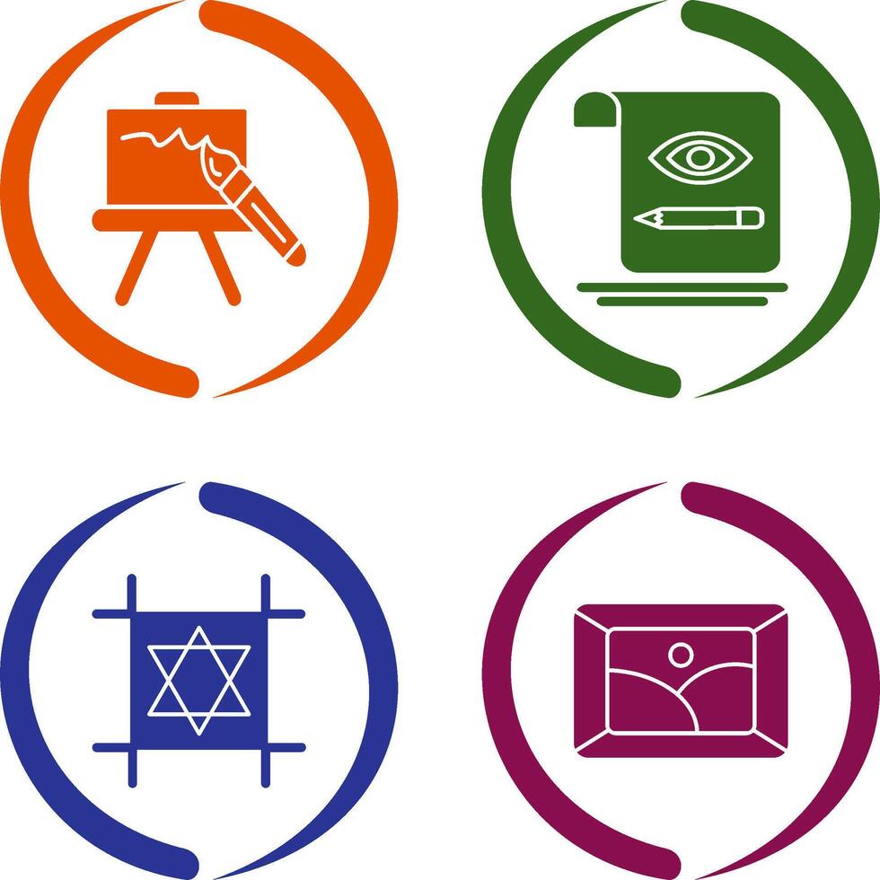 canvas and sketch Icon vector