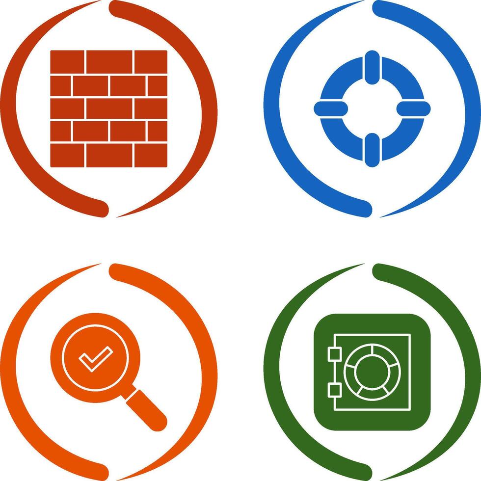 Wall and Life Saver Icon vector