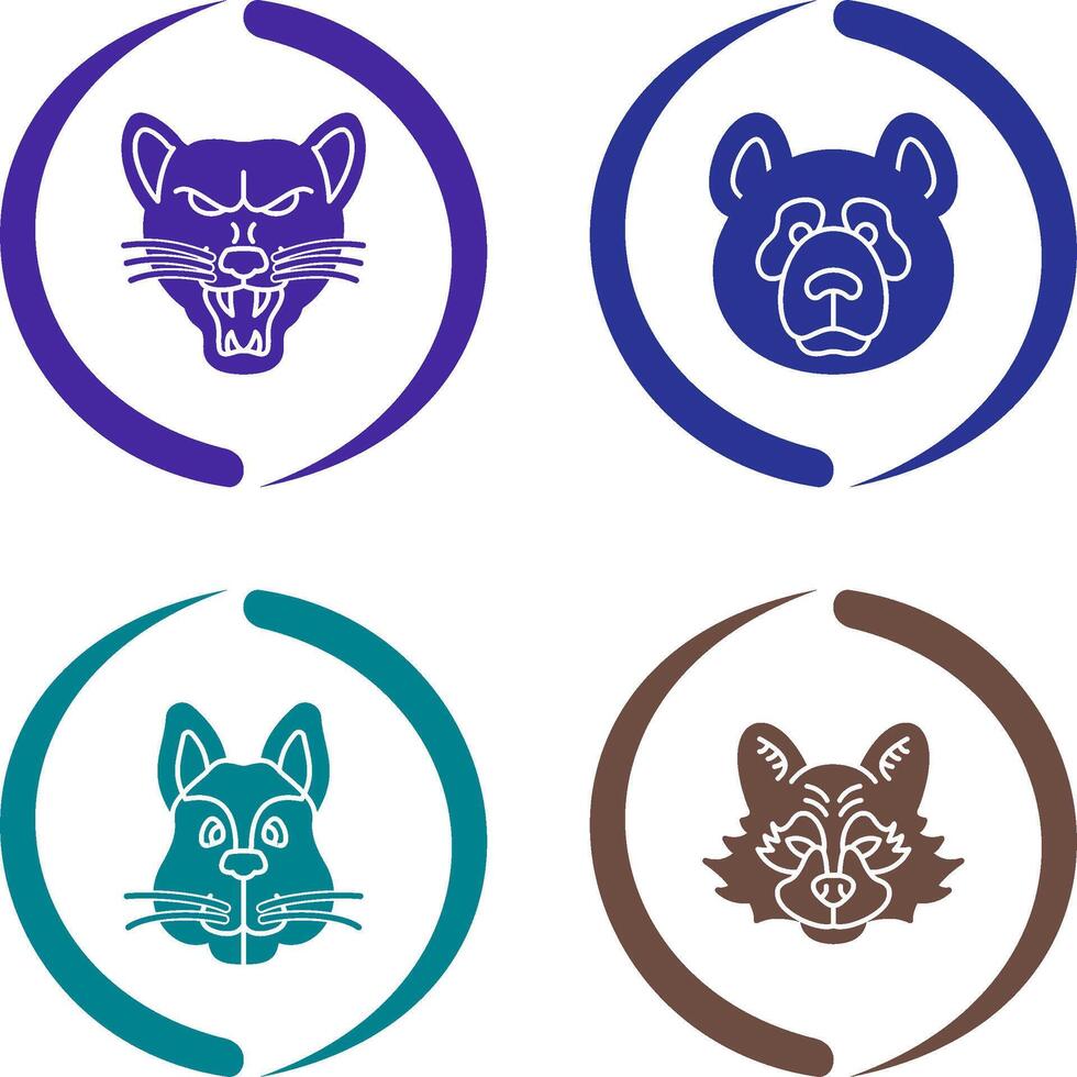 Wolf and Panda Icon vector