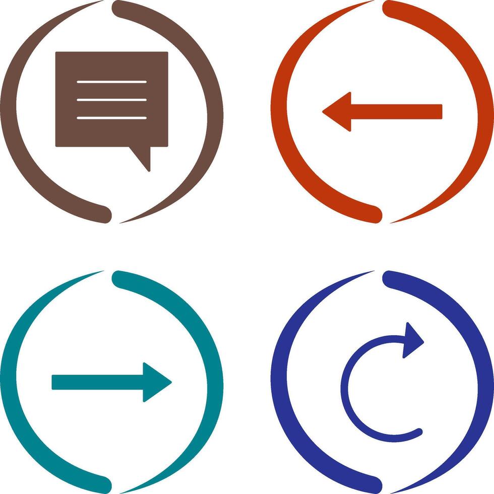 single chat bubble and left arrow Icon vector