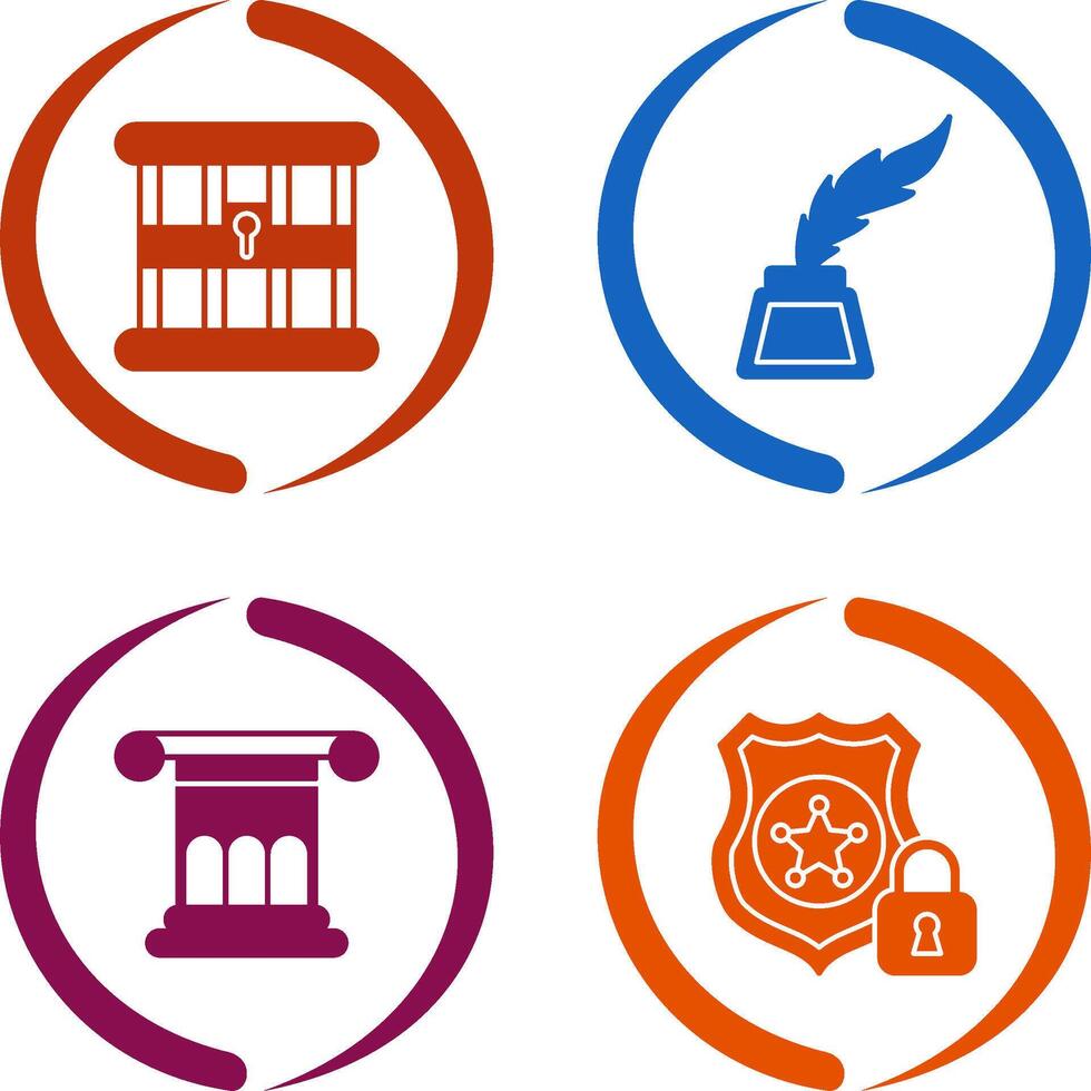Jail and Inkwell Icon vector