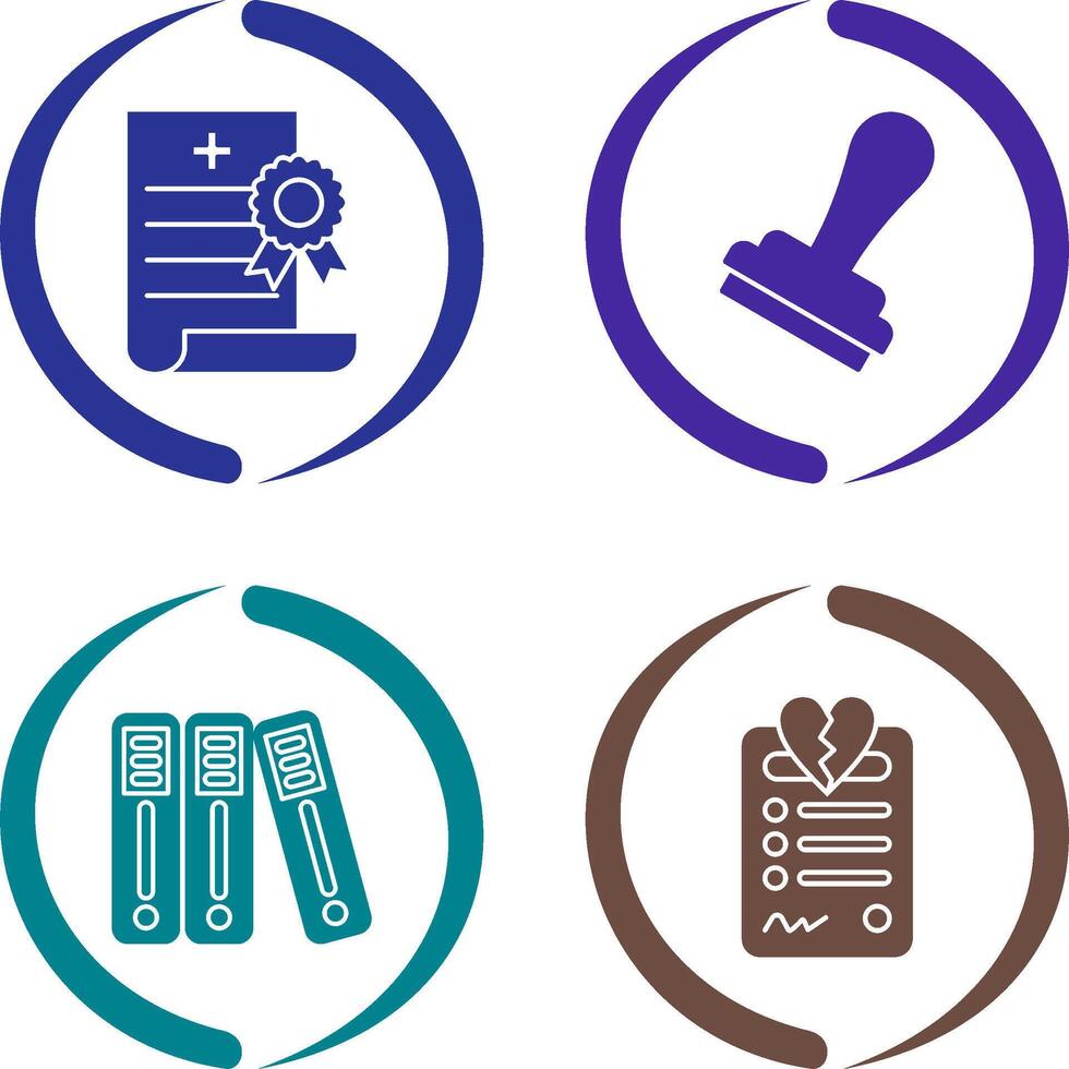 Death Certificate and Stamp Icon vector