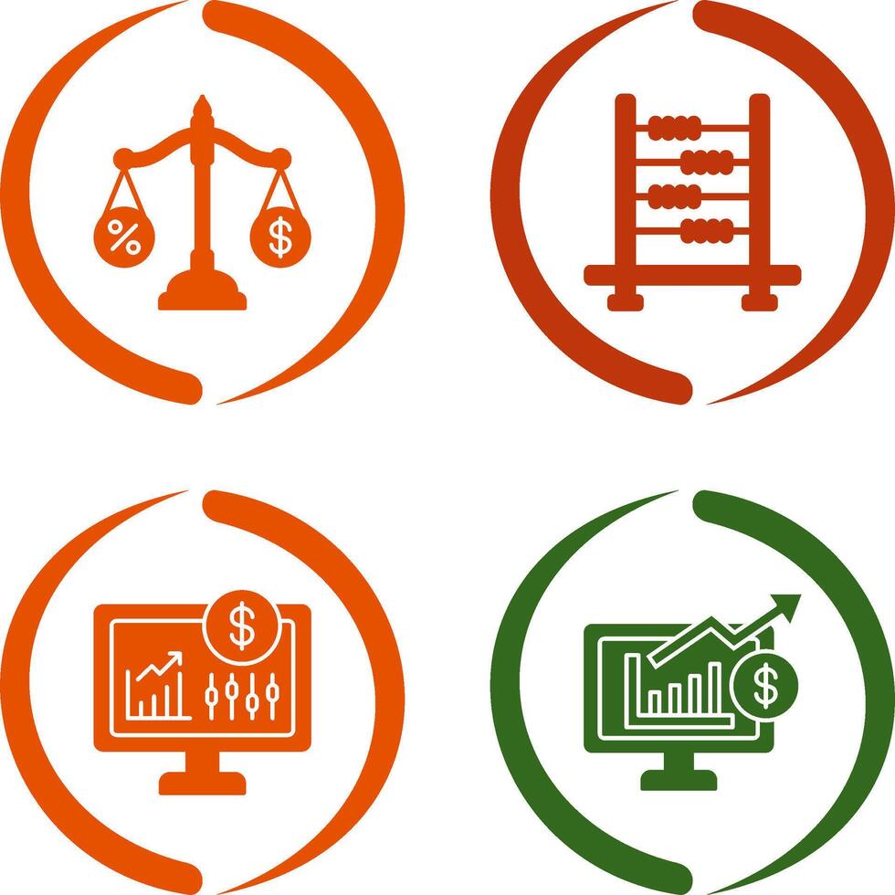 Scale and Abacus Icon vector
