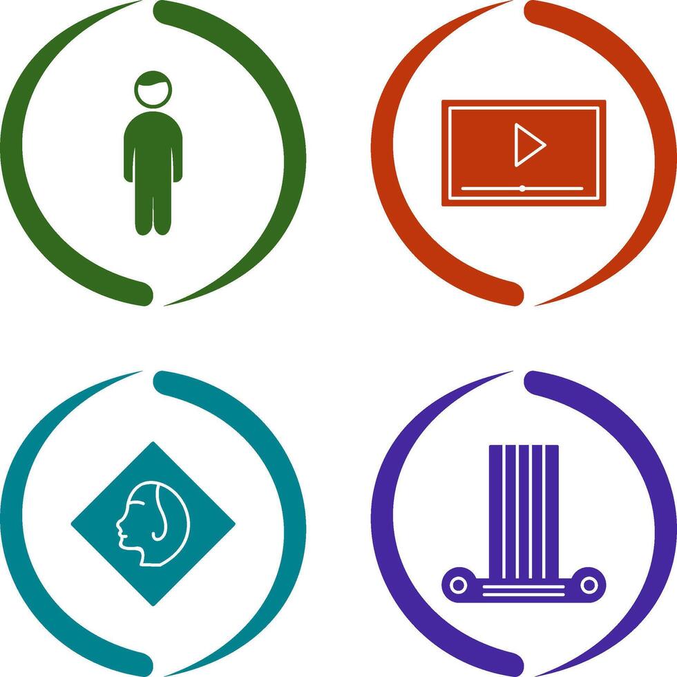 Videos Screening and Tourist Icon vector