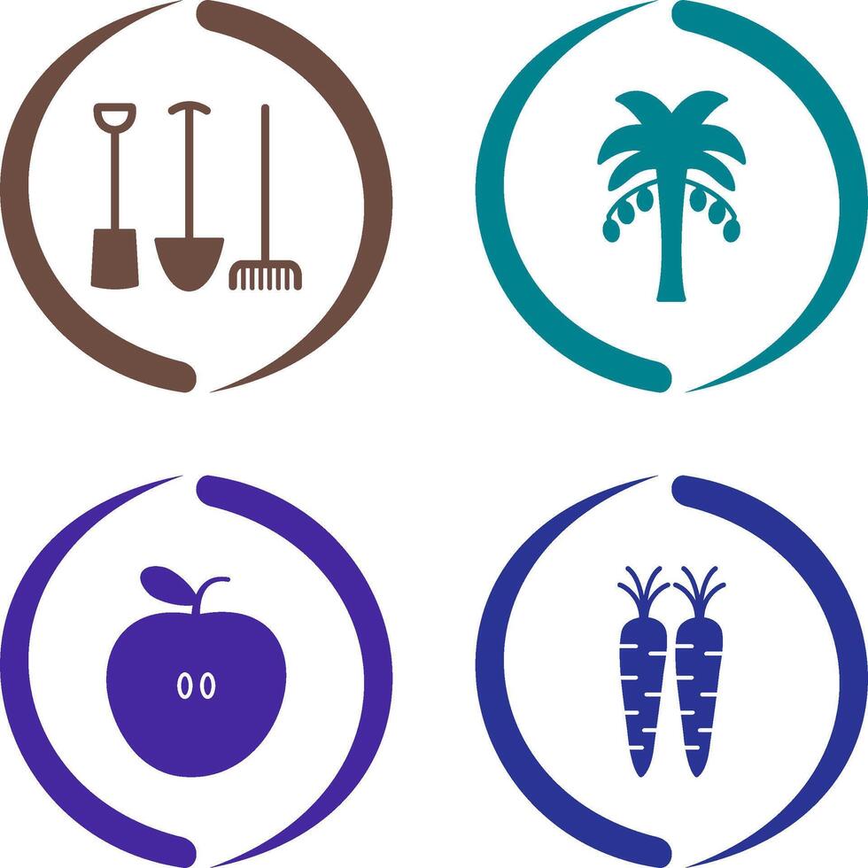 Gardening Tools and Palm tree Icon vector
