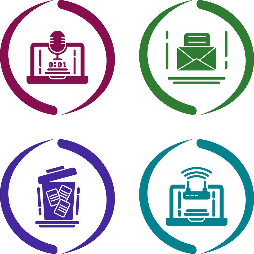 Voice Recorder and Email Icon vector