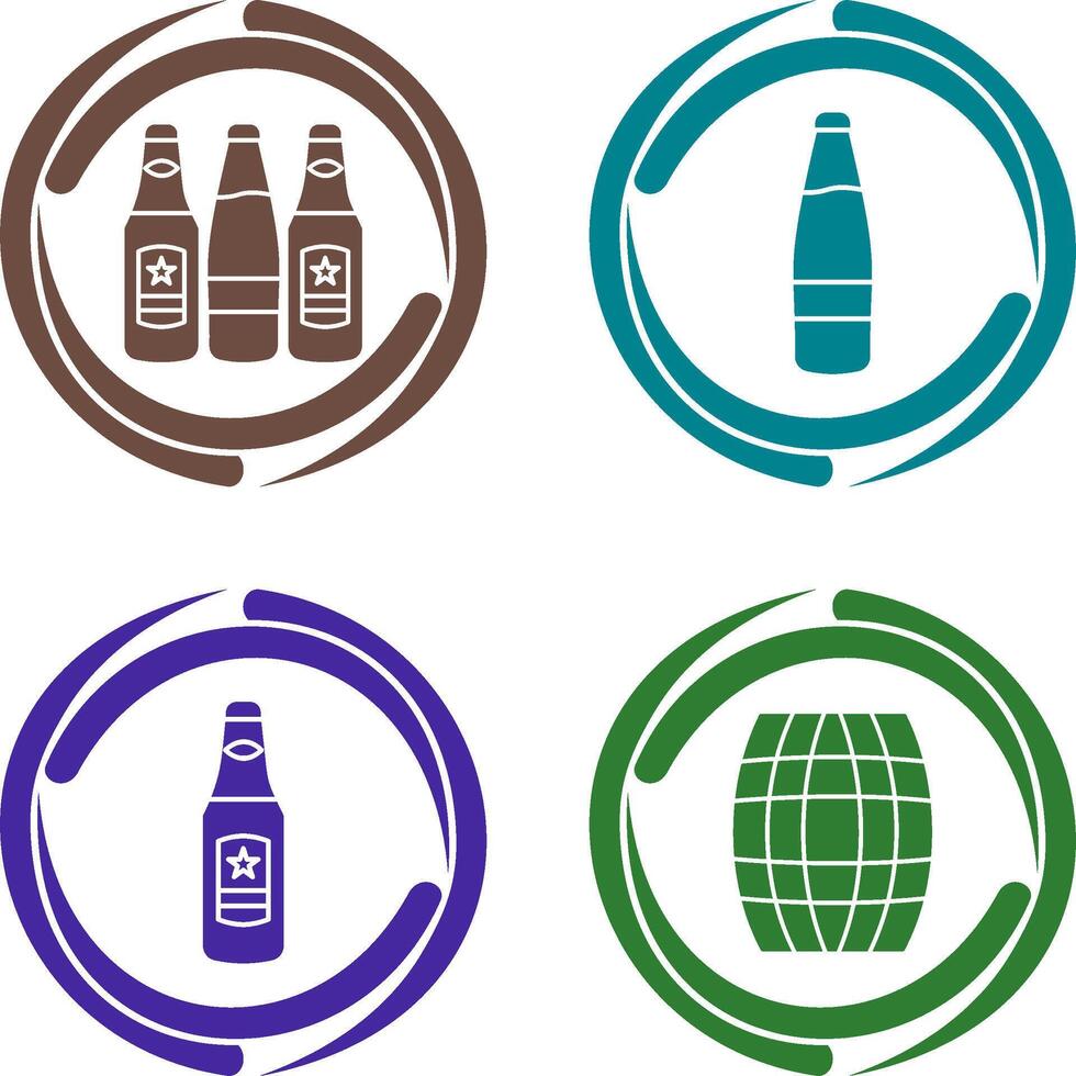 Beer Bottles and alcohol Icon vector