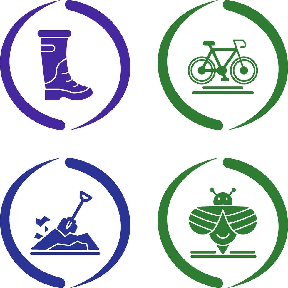 Rain Boots and Cycling Icon vector