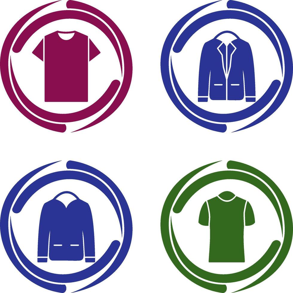 Plain T Shirt and Stylish Jacket Icon vector