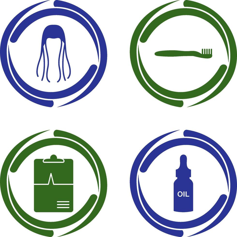 Toothbrush and Hair Icon vector