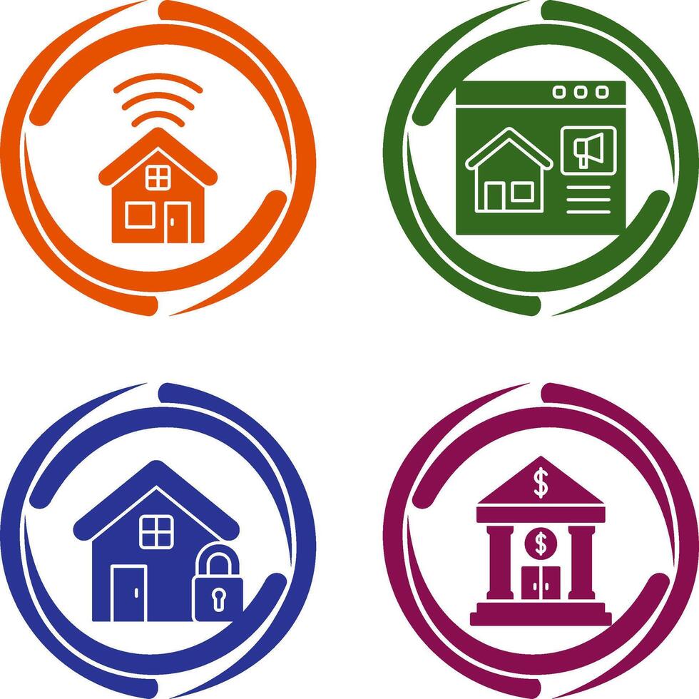Smart house and Marketing Icon vector