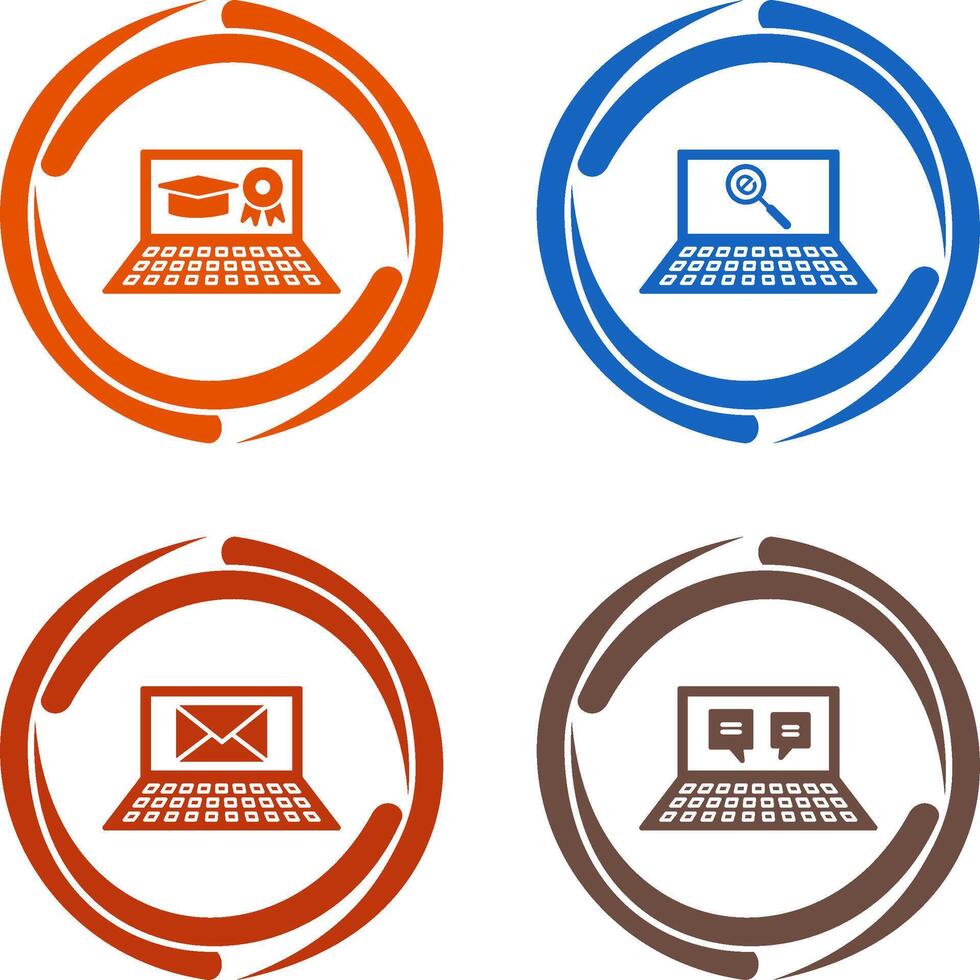 Online Degree and Find on Internet Icon vector
