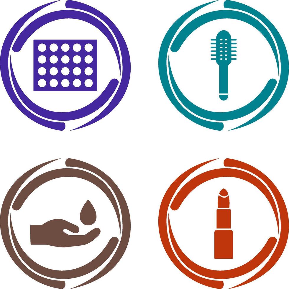 Colored Palette and Comb Icon vector