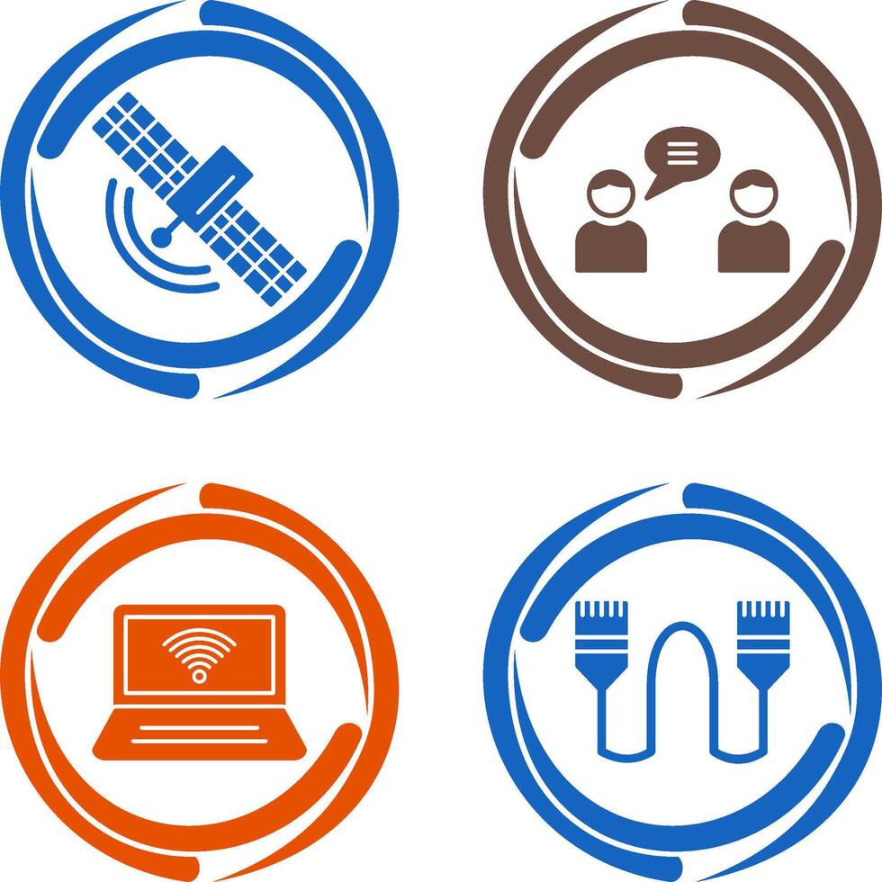 Satellite and Chatting Icon vector