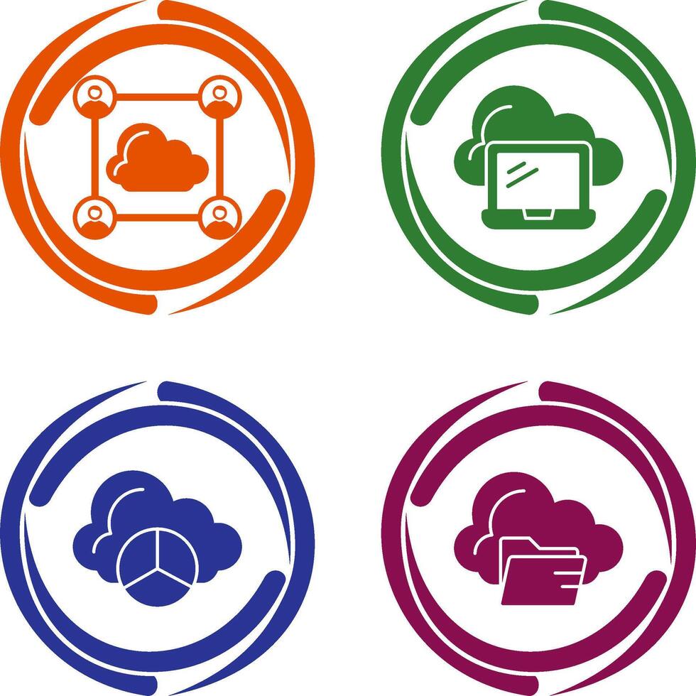 Network and Laptop Icon vector